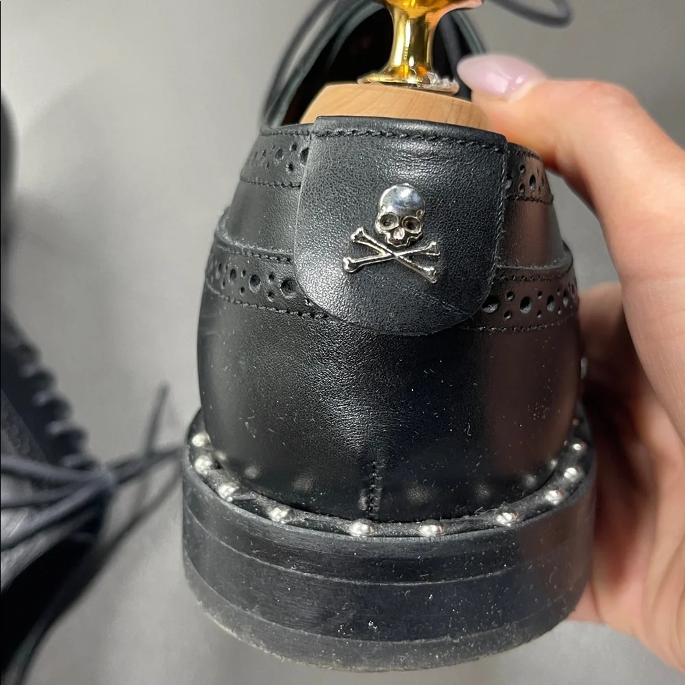 PHILIPP PLEIN Mens Black Leather City Shoes 